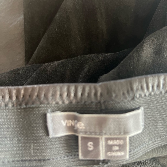 Vince 100% Leather Suede Black skinny leggings Size S / P - Picture 9 of 10